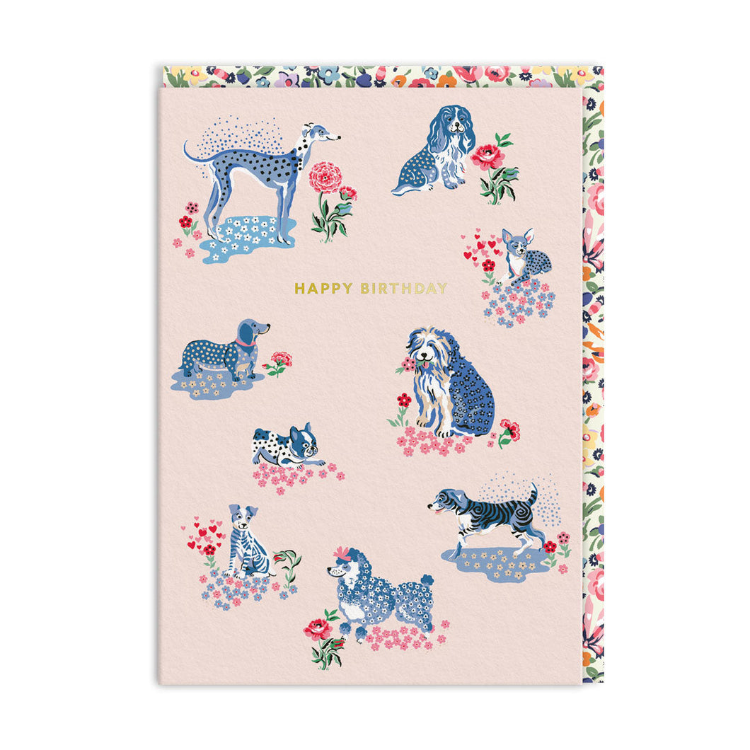 Cath Kidston A6 Puppy Fields Greeting Card & Floral Envelope